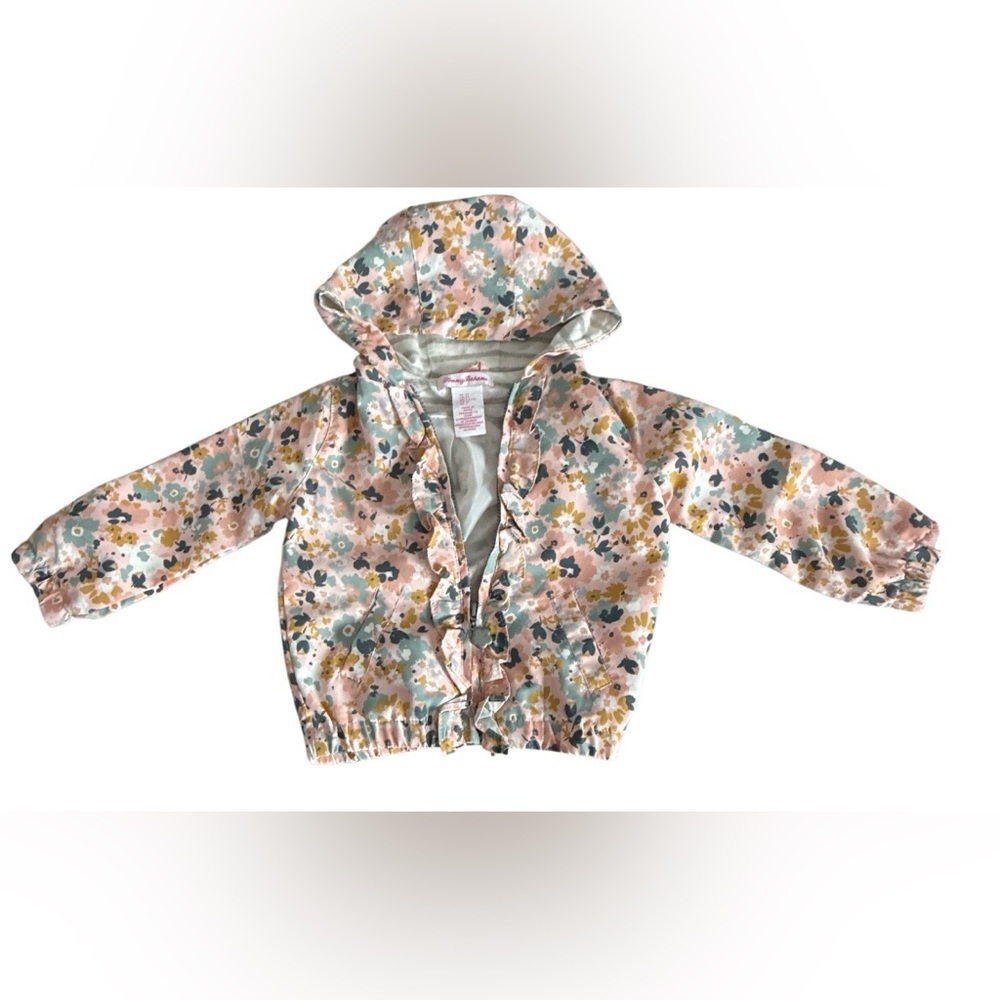 Tommy Bahama Floral Ruffle Raincoat Jacket - Pink and Blue